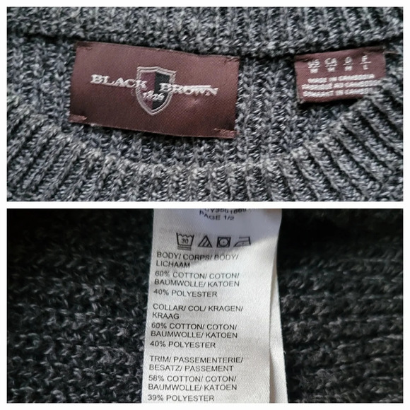 Men's textured cotton crewneck sweater by Black Brown 1826. - Picture 6 of 9